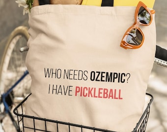 Funny Pickleball Tote Bag - Humorous Pickleball Gift for Player - Canvas Court Bag