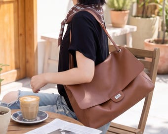 Bolsos de hombro de piel holgada, bolsos de piel suave, bolso cruzado, bolso grande para el día a día, bolso urbano, regalo para ella.