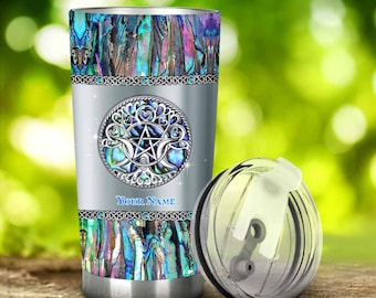 Gepersonaliseerde drankje in de maan be magische maan heks beker bloemen reisbeker cadeau, heks beker beker heksen maan zon geïsoleerde beker