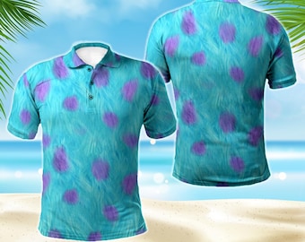 Camiseta polo 3D de Disney Monster para verano, camiseta de playa de Disneyland, camiseta polo de Disney Monster a juego para vacaciones familiares.