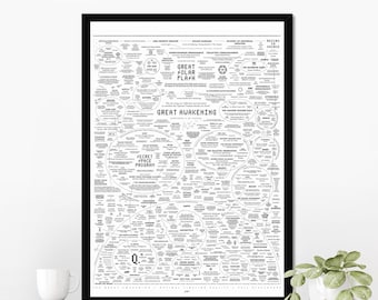 Póster del mapa del Gran Despertar, póster de regalo