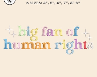 Human Rights Embroidery Design, Social Justice Quote (Digital Download)