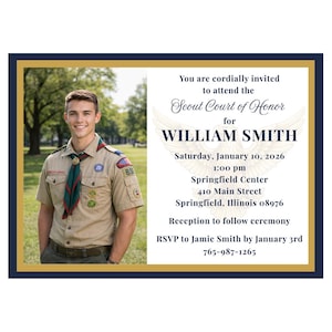 Scout Court of Honor Invitation - Editable Canva Template (Digital Download)