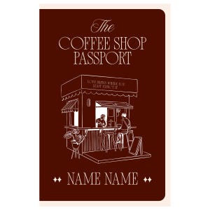 Pasaporte de cafetería de Austin, plantilla imprimible de Canva (descarga digital)