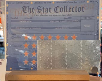 Star Habit Tracker | Printed Tracker w/ Star Stickers and Magnet | Cute Productivity Tool for Adults | Visual Motivation Progress System