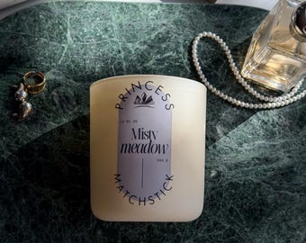 Misty Meadow Candle – Rain & Fresh Grass Scent | Clean Home Candle, Minimalist Decor Gift, Relaxing Aromatherapy (12 oz)