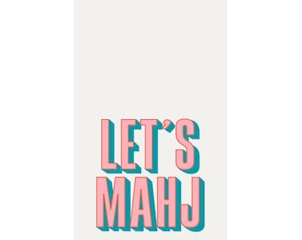Let's Mahj Dinner Napkin - Guest Towels | Game Day Party Supplies | Mahjong Entertaining
