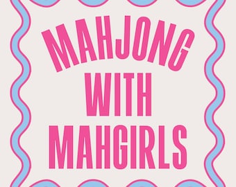 Mahjong With Mahgirls | Funny Cocktail Napkins | Mahjong Party - Game Day Supplies