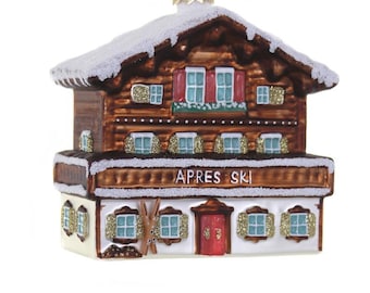 Glass Ski Chalet Ornament, Christmas Village, Cody Foster - Etsy