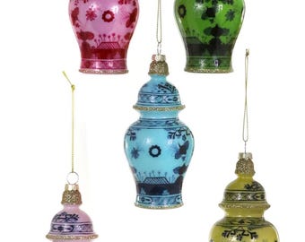 Luxe Gilded Vase Glass Ornament | Christmas Tree Bauble | Luxury Holiday Decor