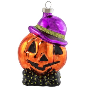 Dapper Jack Glass Ornament | Retro Halloween Holiday Decor