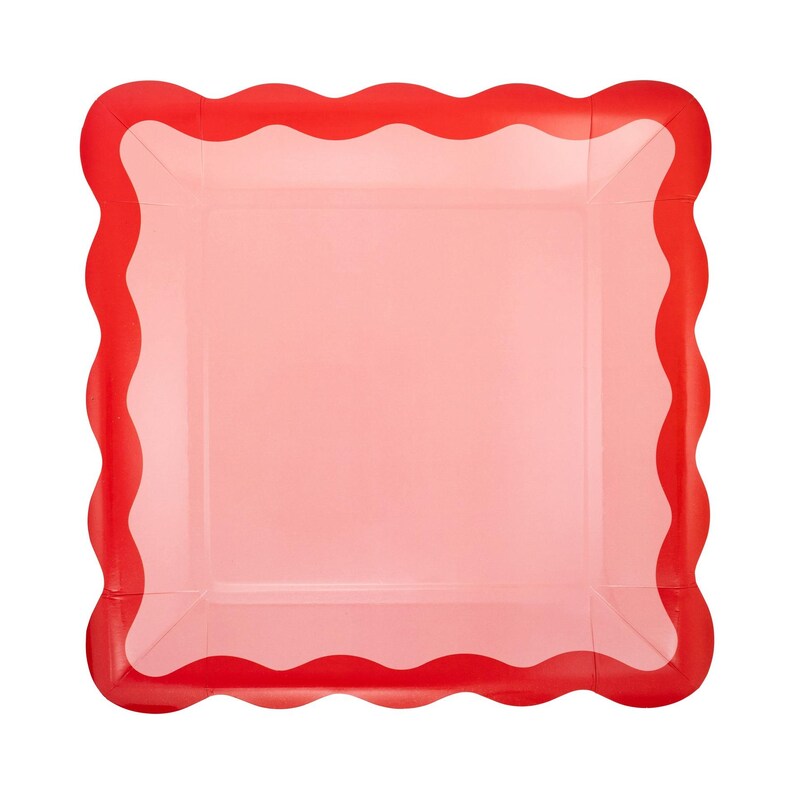 Red Ric Rac Plates Pink and Red Ric Rac Plate | Christmas Party Supplies | Holiday ...