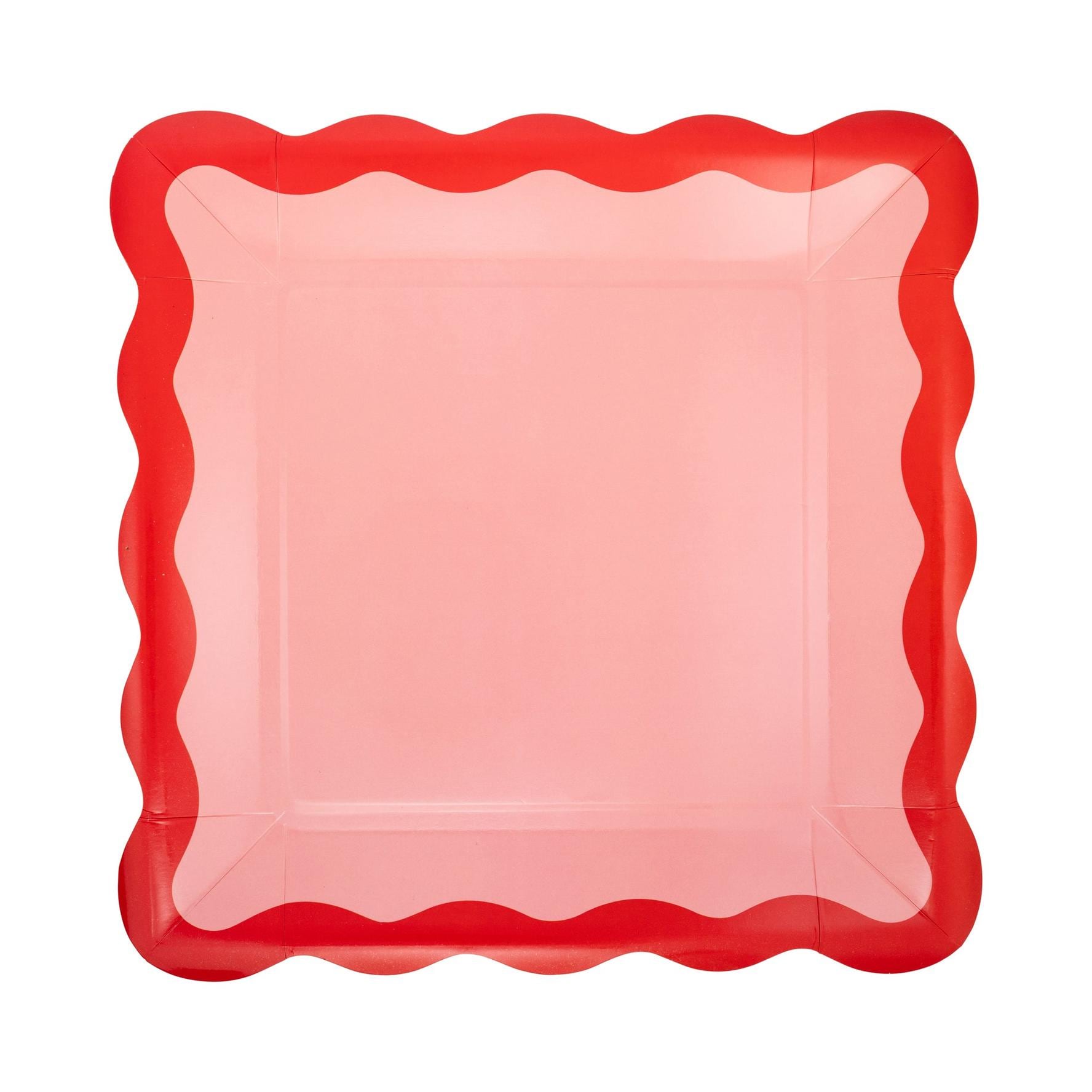 Pink and Red Ric Rac Plate | Christmas Party Supplies | Holiday ...