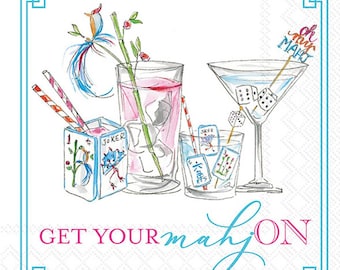 Mahjong Drinks Cocktail - Appetizer Napkins | Parties & Entertaining