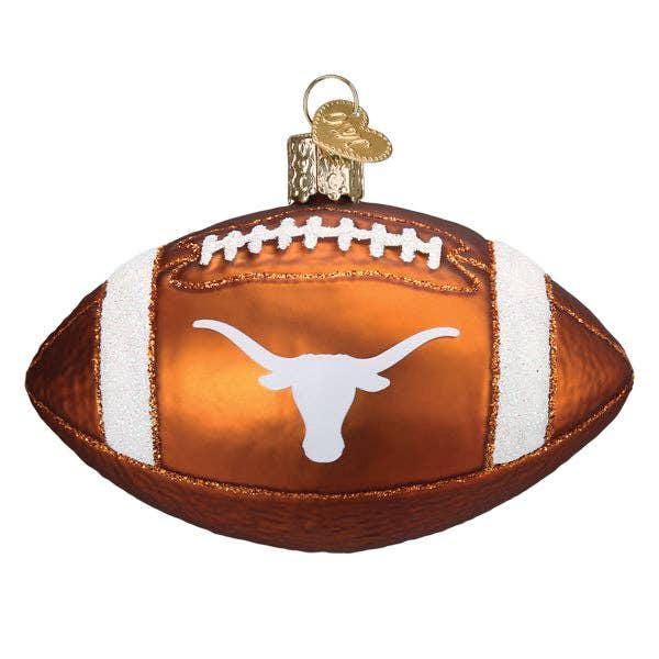 Longhorns Football Glass Ornament |  University of Texas Christmas Tree Decor | Fan Gift