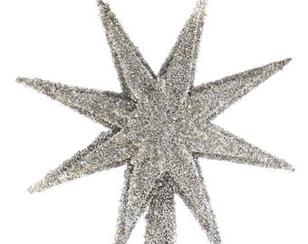 Celestial Star Tree Topper | Holiday Glittered Decor