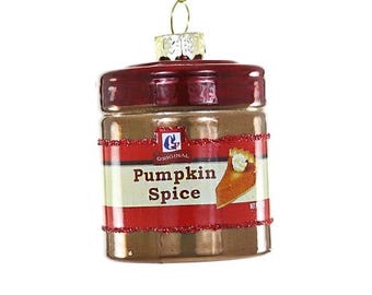 Pumpkin Spice Glass Ornament | Holiday Baking Decor | Whimsical Kitchen Christmas Ornament | Food Lover Gift | Cody Foster & Co.