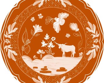 Austin Longhorn Dinner Sized Collegiate Paper Plates | Entertaining Essentials | Graduation Party Tableware