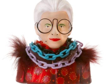 Iris Apfel Glass Ornament | Style & Fashion Icon | Holiday Decor