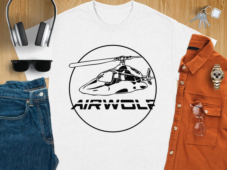 Airwolf T-shirt, Iconic 80s Helicopter, TV Show Fan Gift, Retro ...