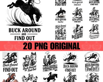 20 Buck Around and Find Out Rodeo Western Instant Digital Download | Western PNG files, Trendy Western Designs, Trendy Shirt PNG Downloads