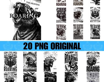 20 Roaring Tiger Digital Design, Psalm 19 1 Konstverk, Himlarna Ryter Digital Nedladdning, Kristen Väggkonst, Bibelvers Digitalt Tryck