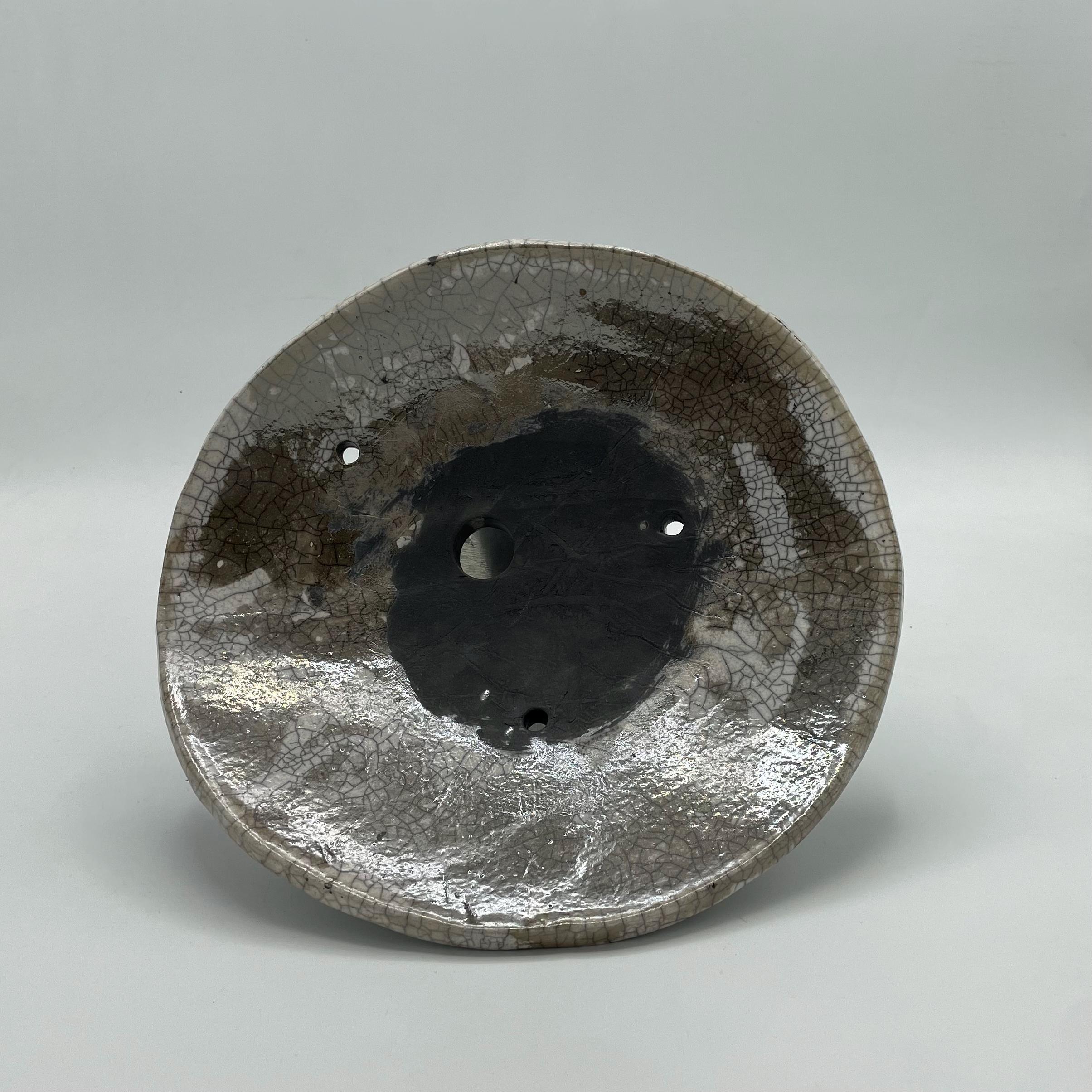 Handbuilt Raku Pot With White Crackle Glaze and Black Accents - Etsy