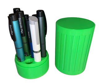 Peptide Canister - Holds 12 Pens - Fluorescent Green