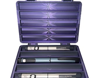 5 Pen Peptide/Insulin Case - Black/Purple