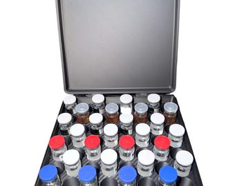 10ml Peptide Storage Case / Holds x56 10ml vials - Black / Carbon Fiber Design