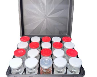 10ml Peptide Storage Case / Holds 20 Vials - Black