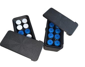 x2 10ct Peptide Vial Slide Lock Cases - Black