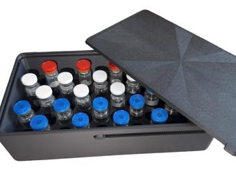50ct Peptide Vial Slide Lock Case - Black