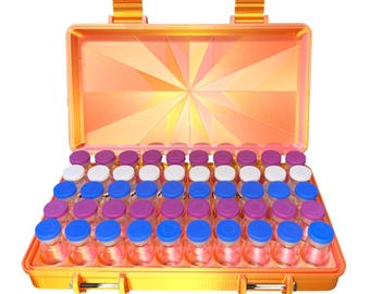 50ct Peptide 3ml Vial Storage Box - Pink/Gold