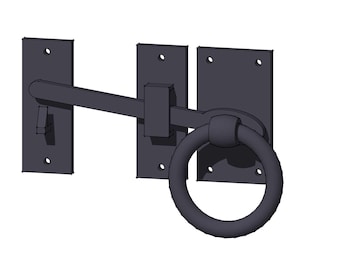 deurslot set hardware, ringgrendel, poortgrendel hardwareontwerp, metalen deurslot, deurgrendel, 3D-model sketchup SKP DIGITALE DOWNLOAD
