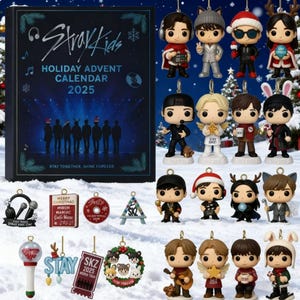 Stray Kids Holiday Advent Calendar 2025,24 Days Christmas Countdown,2D Acrylic Xmas Gift