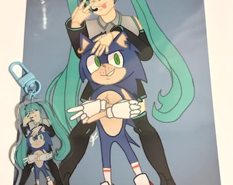 Miku & Sonic Print/Keychain