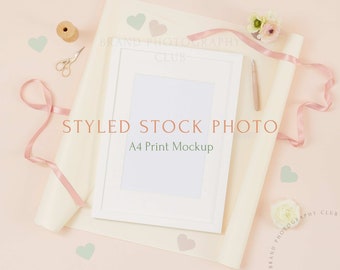 Artwork Mockup Frame - Valentine - a4 and a3 Digital Styled Stock Photo - PSD & JPEG