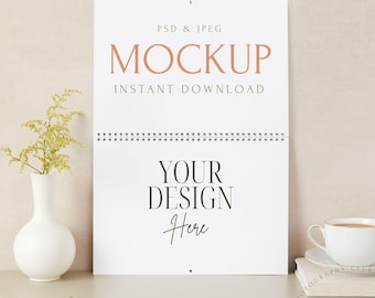 Wall Calendar Mockup | Horizontal Double Spread (PSD, JPEG Digital Download)