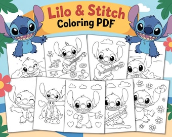 Lilo & Stitch Coloring PDF | Printable Disney Activity Sheets | Kids Fun | Instant Download