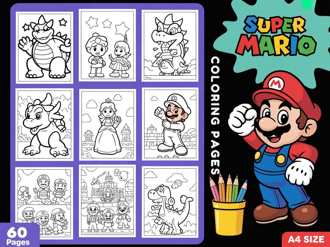 60 Super Mario Printable Coloring Pages – Mario Bros Coloring PDF – Fun ...