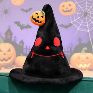 Handmade Velvet Witch Hat: Halloween Pumpkin Costume Accessory