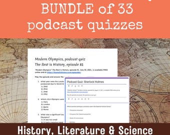 The Rest is History Podcast Quizzes for Middle & High School History, Literature, Science (33 Episodes)