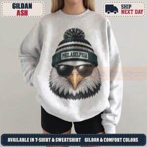 Philadelphia Game Day Vintage Sweatshirt, 90er Jahre Retro Grafik T-Shirt, Lustiges Maskottchen Oversized Shirt, Komfort Farben T-Shirt, Football Fan PEG02