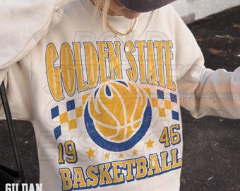Golden State Basketball Vintage Sweatshirt, Washed T-Shirt Comfort Colors Tee, Game Day Oversized Hoodie