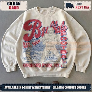 Buffalo Game Day Vintage Sweatshirt, 90s Retro Graphic Tee, Funny Mascot Oversized Shirt, Comfort Colors Tee, Football Fan BFB51