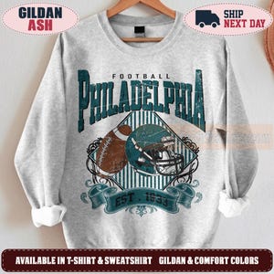 Philadelphia Football Vintage-tröja, 90-tals retro-tröja med grafik, överdimensionerad t-shirt med matchdagsmotiv, skjorta i bekväma färger, fotbollsfan PEG143