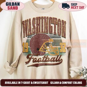Washington Football Vintage Sweatshirt, 90s Retro Graphic Tee, Game Day Oversized T-Shirt, Comfort Colors Shirt, Football Fan WCM56