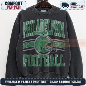 Philadelphia Football Vintage Sweatshirt, 90er Jahre Retro Grafik T-Shirt, Game Day Oversized T-Shirt, Comfort Colors Shirt, Football Fan PEG23V2