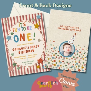 It's Fun to Be One! Printable & Digital Birthday Party Invite. image 5